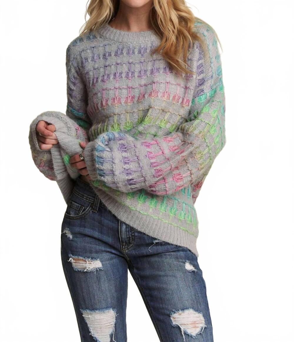 NEW ADORA ombre sweater top in grey